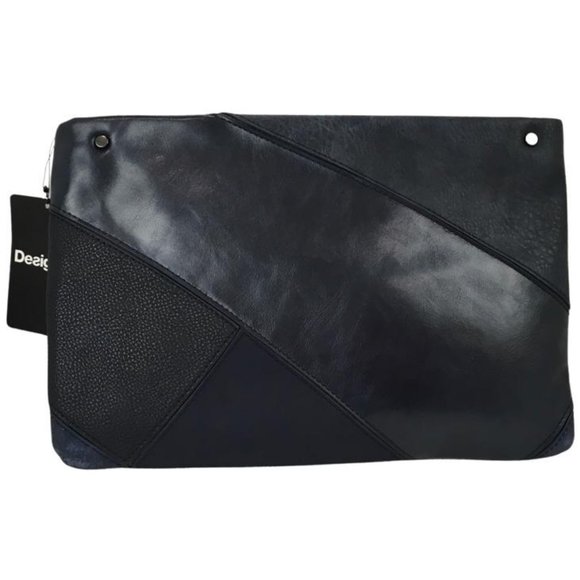 Desigual Woman Pouch Black/ Navy Blue Color Elegant Casual gi4 - Picture 3 of 6